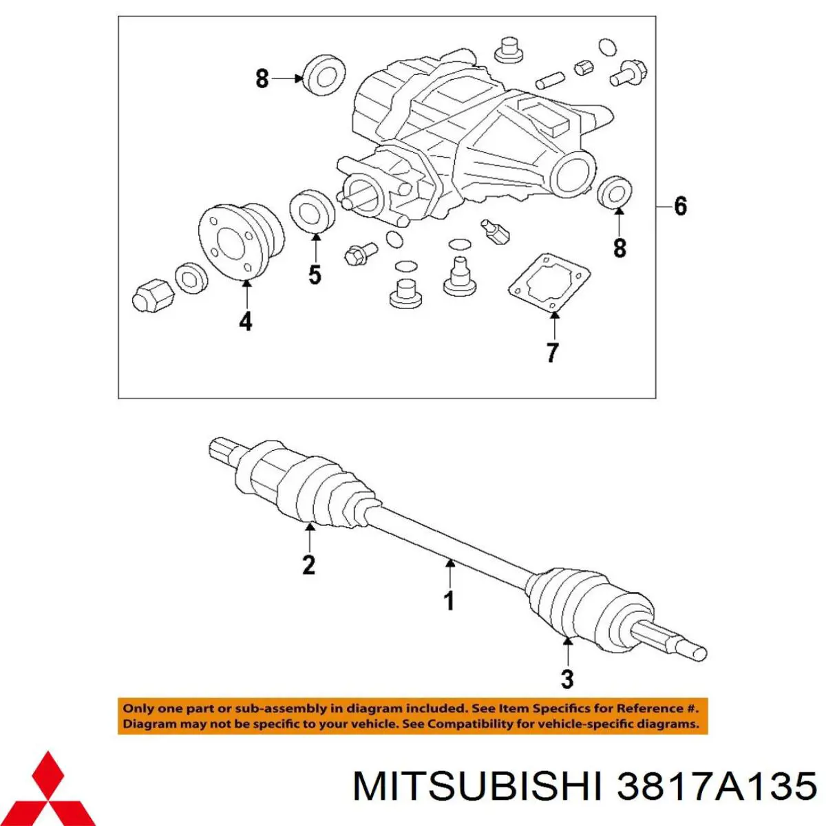 Comprar 3817A135 Mitsubishi Fuelle de semieje delantero interior
