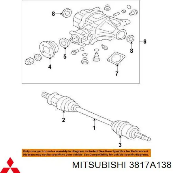 3817A138 Mitsubishi Fuelle palier delantero interior