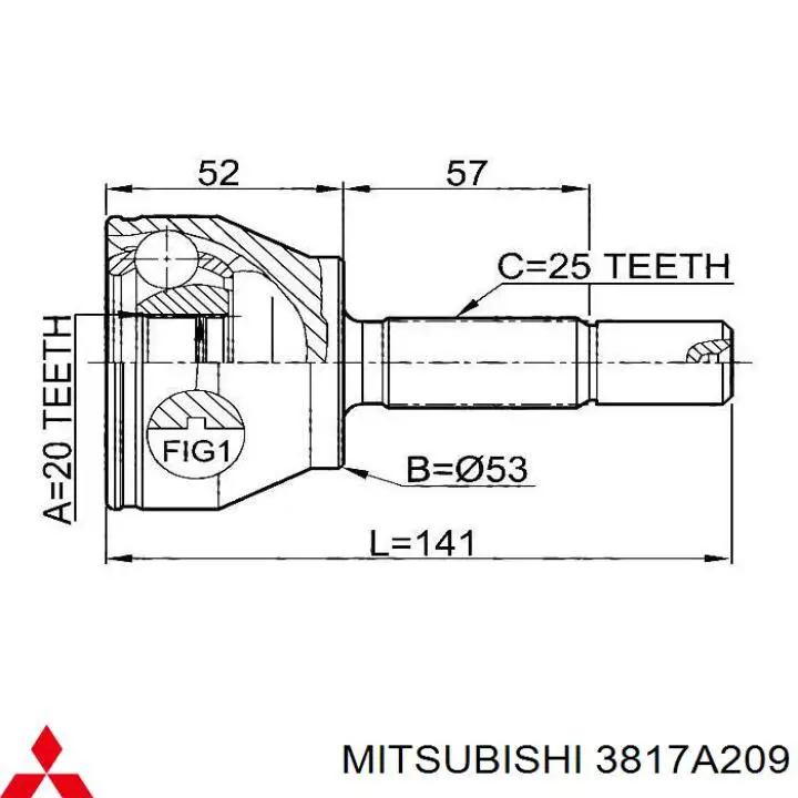 Fuelle de palier delantero exterior 3817A209 Mitsubishi