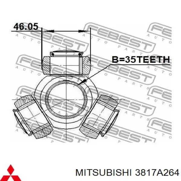 3817A264 Mitsubishi junta homocinética interior delantera izquierda