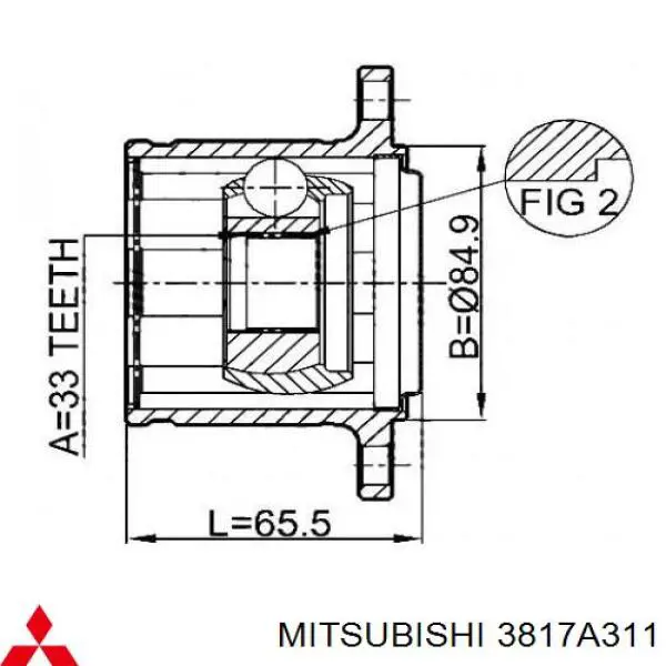 Fuelle transmisión delantero exterior Mitsubishi 3817A311 precio, desde 16,82 EUR