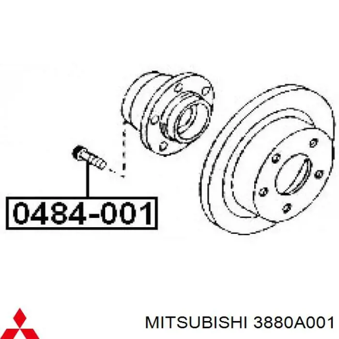 3880A001 Mitsubishi espárrago de rueda trasero / delantero