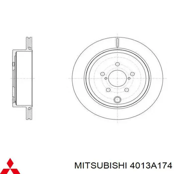 4013A174 Mitsubishi barra oscilante, suspensión de ruedas delantera, inferior derecha
