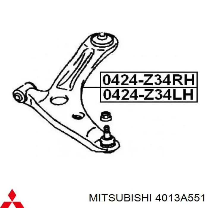 Silentblock del brazo de suspensión 4013A551 Mitsubishi