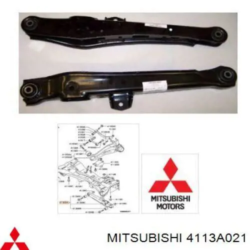 4113A021 Mitsubishi Brazo transversal de suspensión trasera