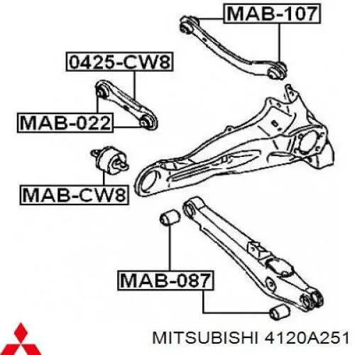 4120A251 Mitsubishi bloque silencioso trasero brazo trasero delantero