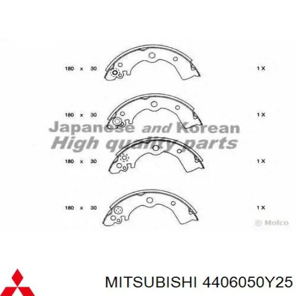 4406050Y25 Mitsubishi zapatas de frenos de tambor traseras