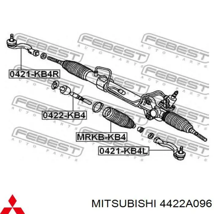 4422A096 Mitsubishi rótula barra de acoplamiento exterior