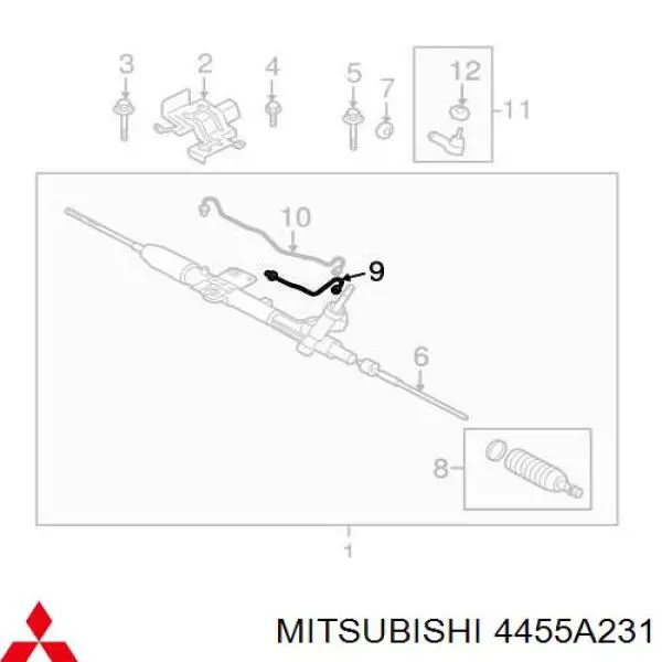 Manguera de alta presion de direccion, hidraulica Mitsubishi Pajero IV LONG (V90)