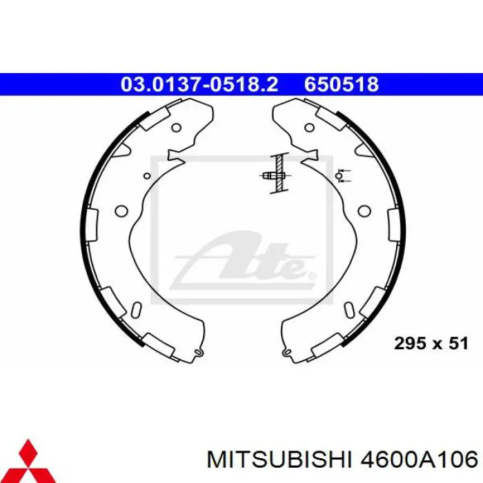 4600A106 Mitsubishi Zapatas de freno de tambor traseras