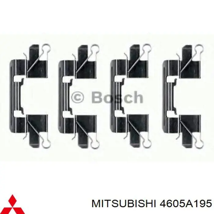 4605A195 Mitsubishi Juego de resortes de sujeción de pastillas de freno delanteras