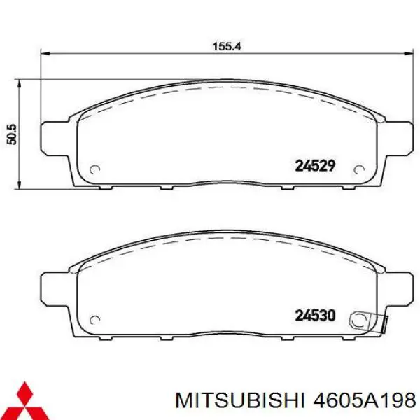 4605A198 Mitsubishi pastillas de freno delanteras