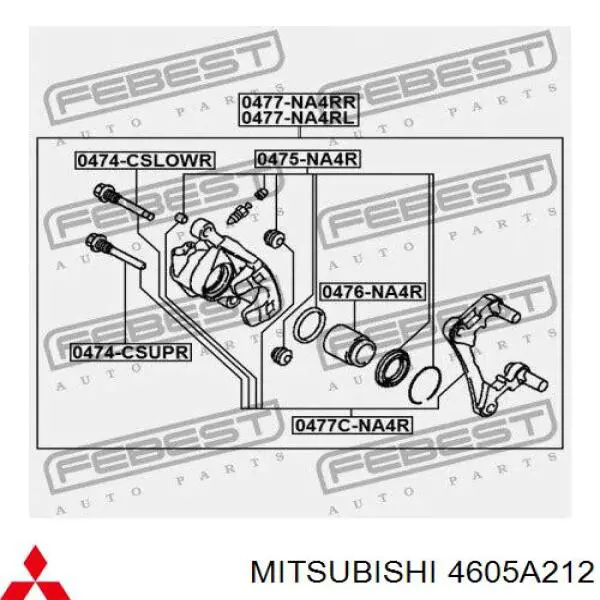 Comprar 4605A212 Mitsubishi Pasador guía de la pinza de freno trasera