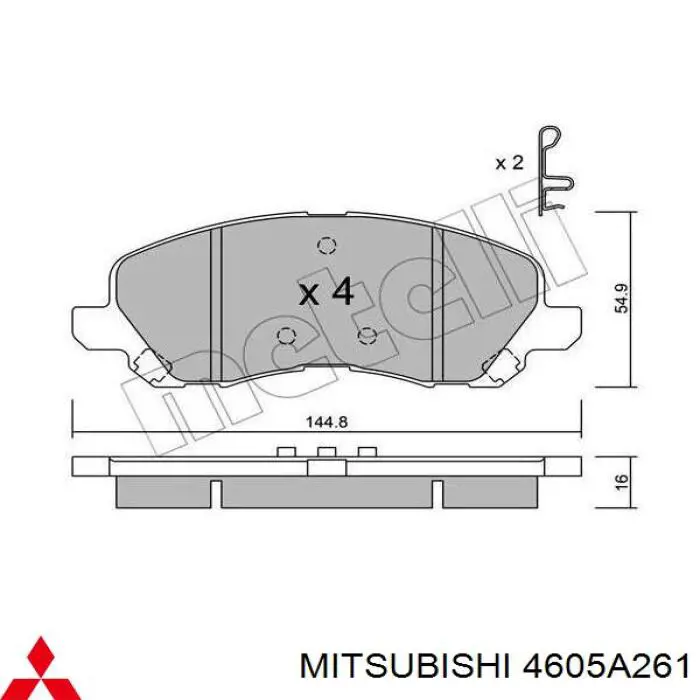 Pastillas de freno delanteras Mitsubishi 4605A261