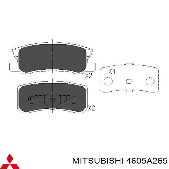 Pastillas traseras Mitsubishi 4605A265