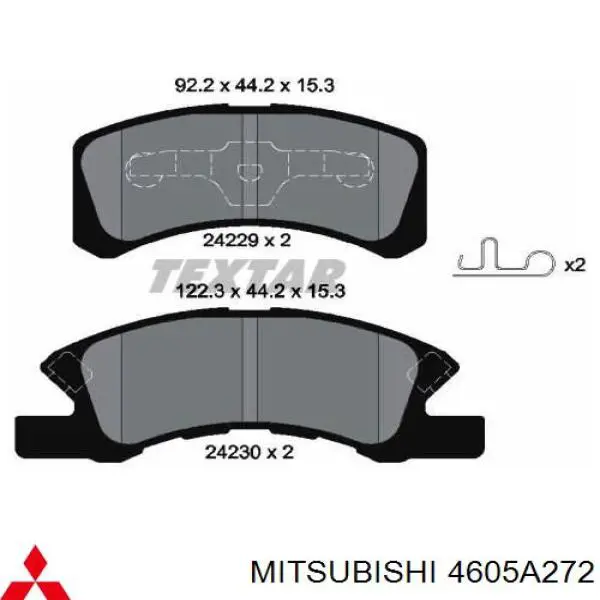 4605A272 Mitsubishi pastillas de freno delanteras