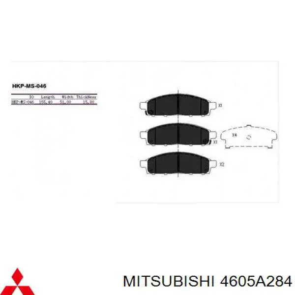 Comprar 4605A284 Mitsubishi Pastillas delanteras de freno
