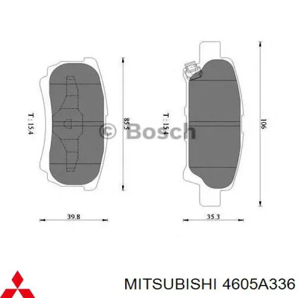 Pastillas traseras de freno Mitsubishi 4605A336 precio, desde 18,41 EUR