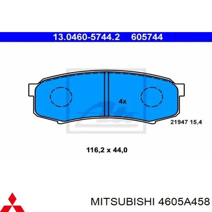 Pastillas traseras de freno Mitsubishi 4605A458 precio, desde 17,53 EUR