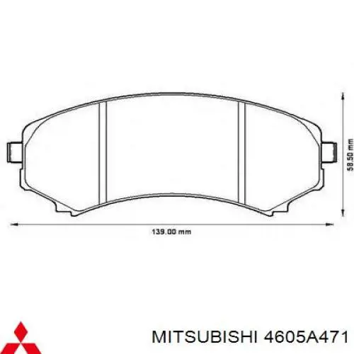 Comprar 4605A471 Mitsubishi Pastillas delanteras de freno