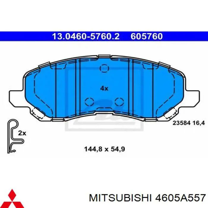 4605A557 Mitsubishi pastillas de freno delanteras
