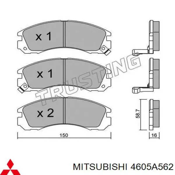 4605A562 Mitsubishi pastillas de freno delanteras