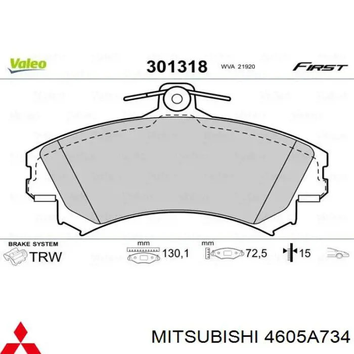 Pastillas de freno 4605A734 Mitsubishi
