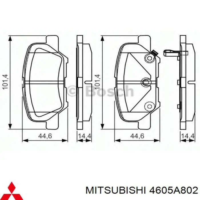 4605A802 Mitsubishi pastillas de freno traseras