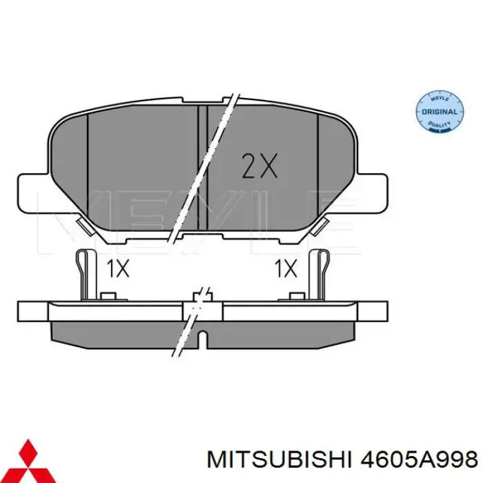 Comprar 4605A998 Mitsubishi Pastillas de freno traseras