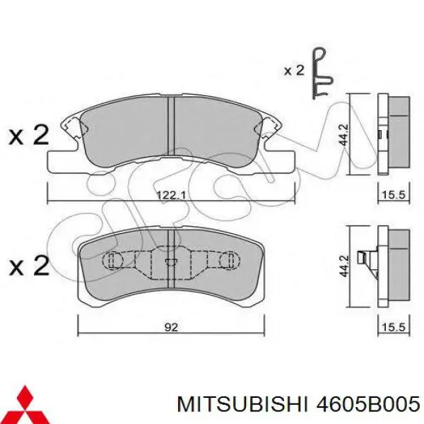 4605B005 Mitsubishi pastillas de freno delanteras