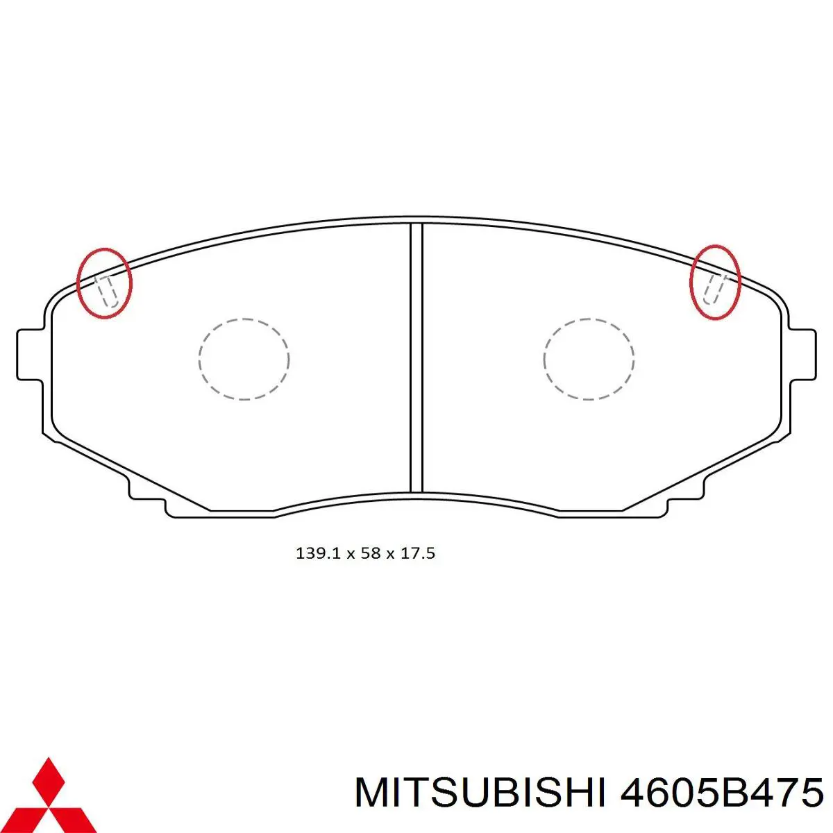 4605B475 Mitsubishi pastillas de freno delanteras