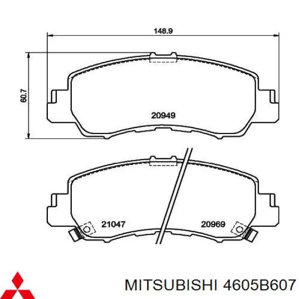 Pastillas de freno 4605B481 Mitsubishi