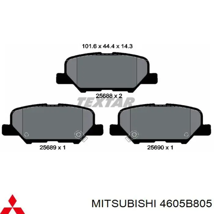 4605B805 Mitsubishi pastillas de freno traseras