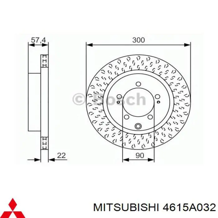 Disco de freno 4615A032 Mitsubishi