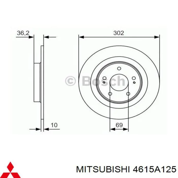 Comprar 4615A125 Mitsubishi Disco de freno trasero
