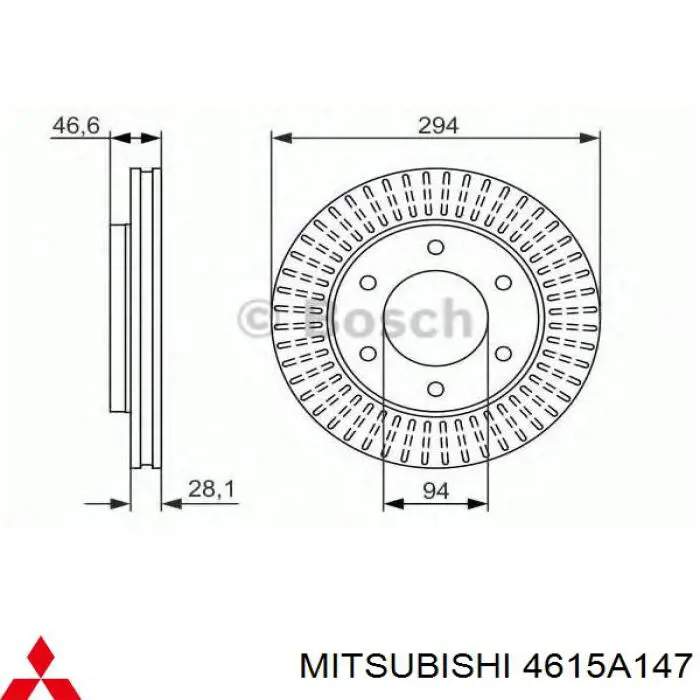 Frenos delanteros Mitsubishi 4615A147 precio, desde 41,11 EUR