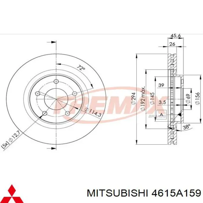 Frenos delanteros Mitsubishi 4615A159 precio, desde 36,23 EUR