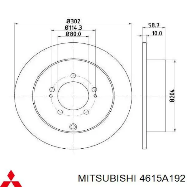 4615A192 Mitsubishi disco de freno trasero