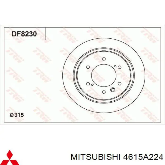 Disco de freno trasero Mitsubishi 4615A224 precio, desde 64,83 EUR