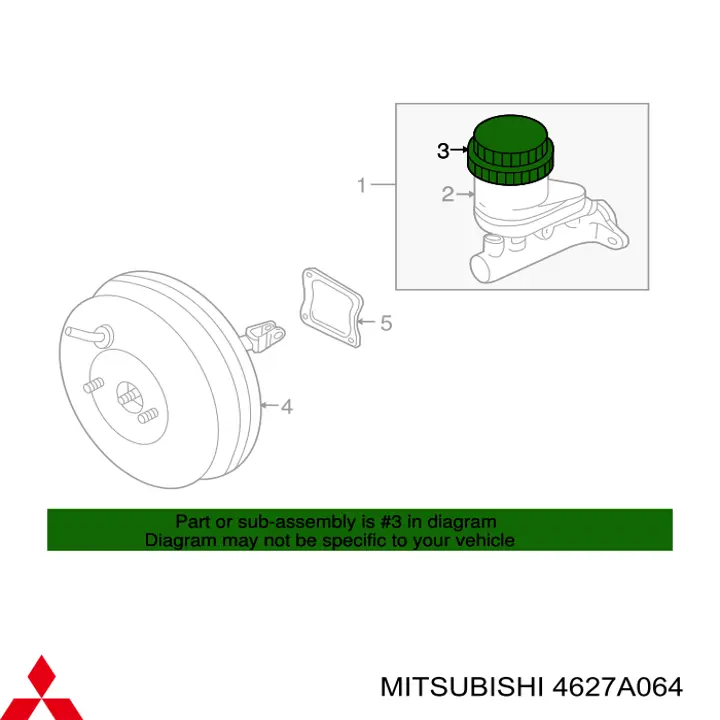 Tapa del depósito del cilindro maestro de freno Mitsubishi 4627A064 precio, desde  