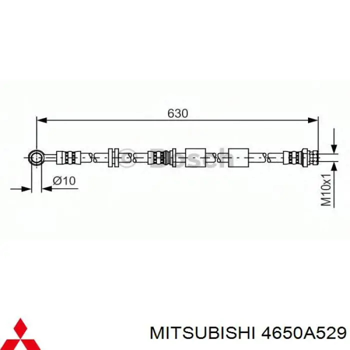 4650A529 Mitsubishi latiguillos de freno delantero izquierdo