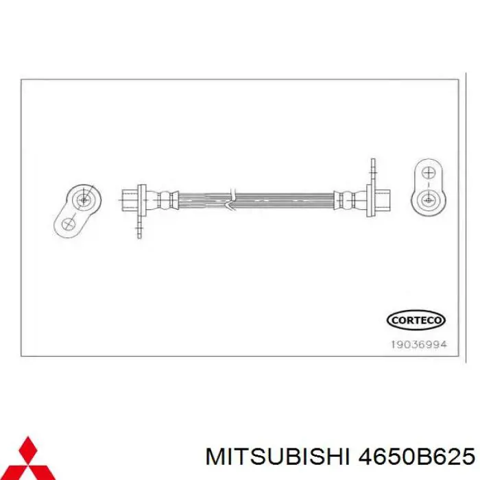 4650B625 Mitsubishi tubo flexible de frenos trasero izquierdo