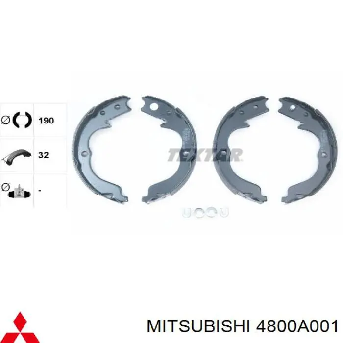 4800A001 Mitsubishi zapatas de freno de mano