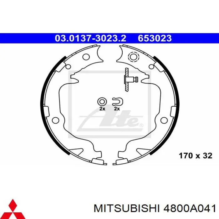 Zapatas de freno de mano 4800A041 Mitsubishi