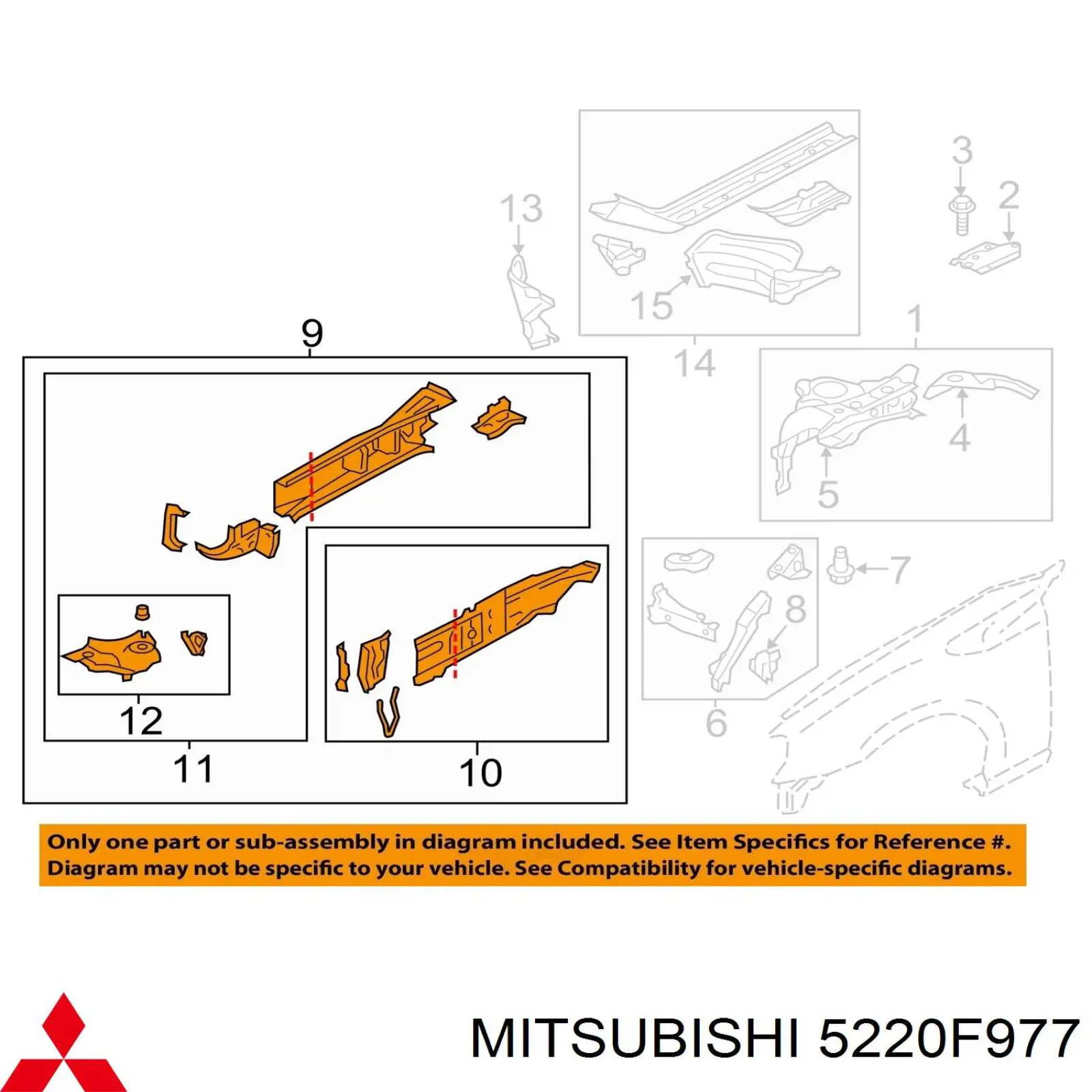 Protector contra salpicaduras del paso de rueda delantero Mitsubishi 5220F977 precio, desde 41,77 EUR