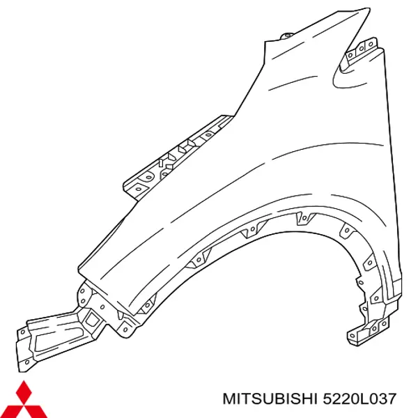 Aleta delantera izquierda 5220L037 Mitsubishi