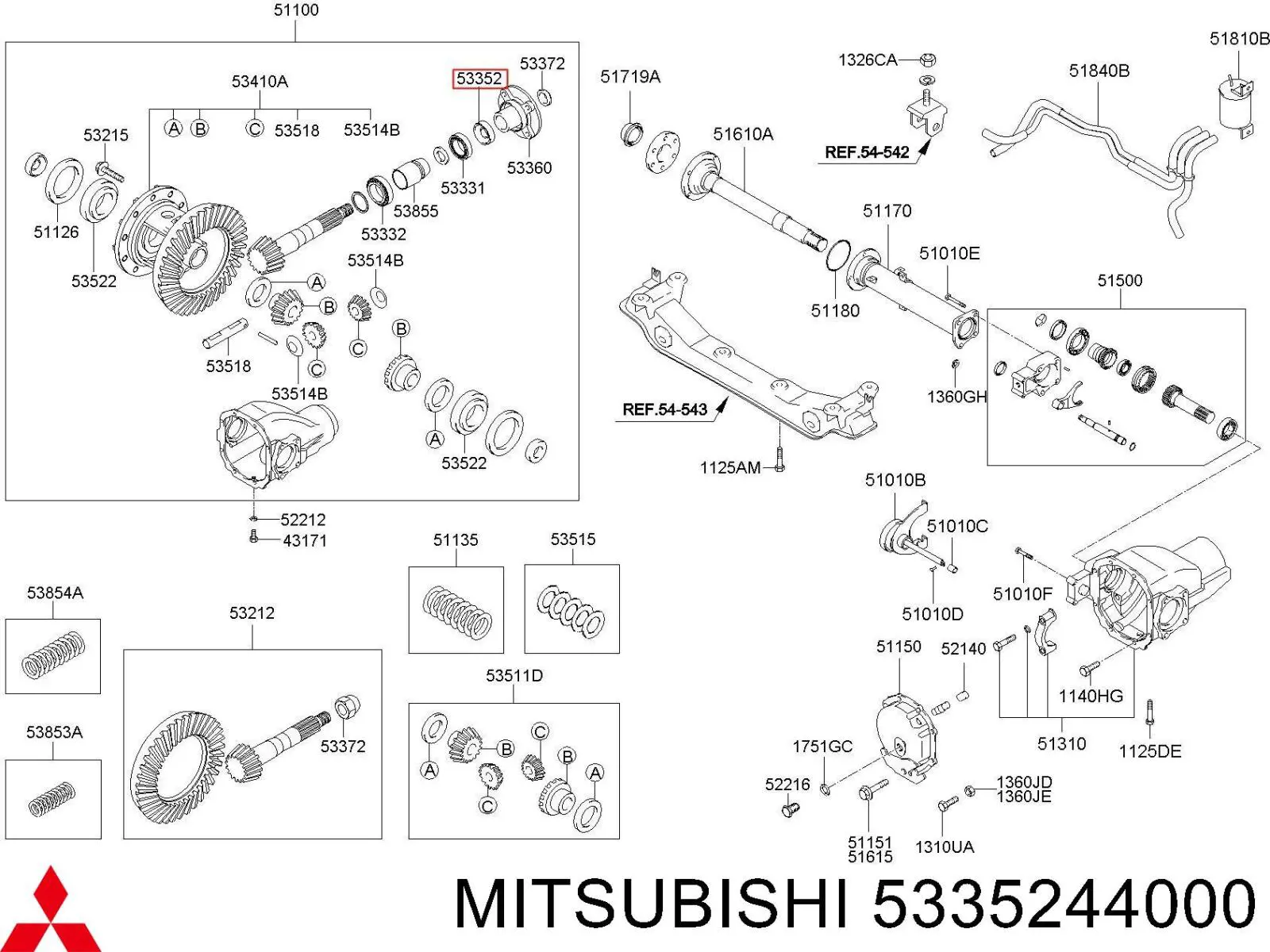 5335244000 Mitsubishi Retén del piñón del diferencial trasero