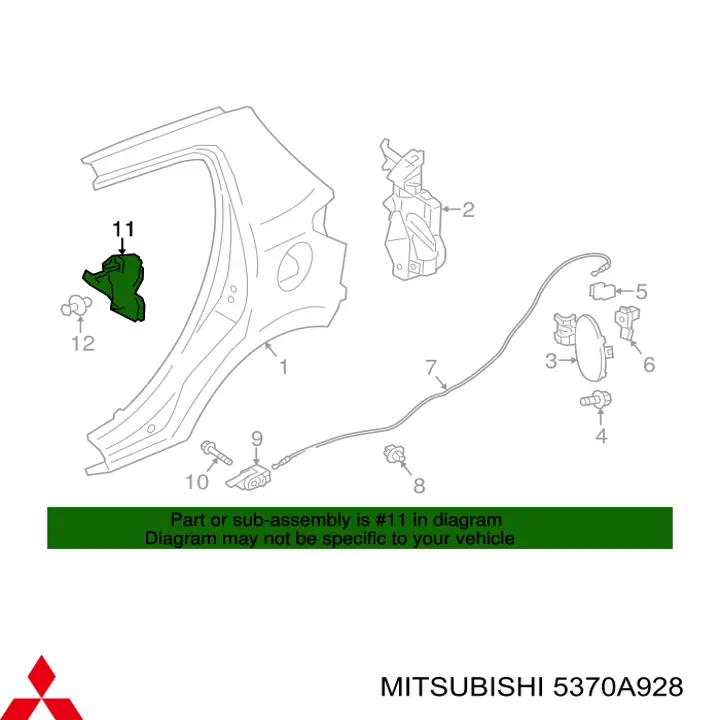 Paso de rueda trasera, derecho Mitsubishi 5370A928 precio, desde 33,67 EUR