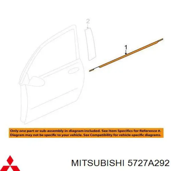 Moldura de cristal de puerta delantera derecha Mitsubishi 5727A292 precio, desde 87,90 EUR