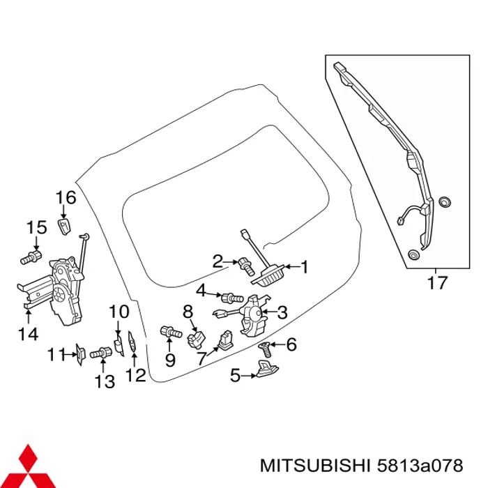 Sensor de apertura de maletero MITSUBISHI 5813A078